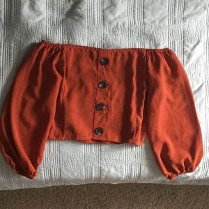 Rustic orange, crop-top blouse! 🍁